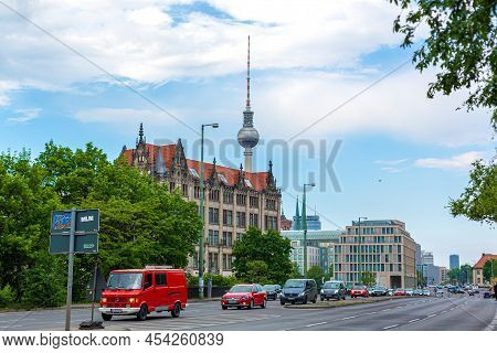 Urban Summer Landscape Of Berlin City. Modern Europe. Berlin, Germany - 05.17.2019