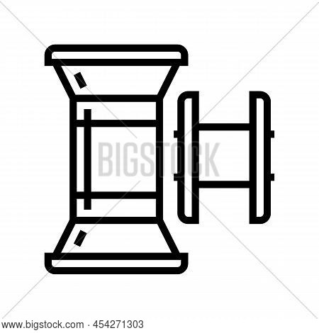 Spool Sewer Accessory Line Icon Vector. Spool Sewer Accessory Sign. Isolated Contour Symbol Black Il