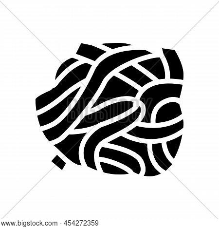 Tagliatelle Pasta Glyph Icon Vector. Tagliatelle Pasta Sign. Isolated Contour Symbol Black Illustrat