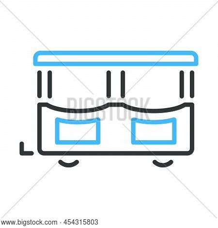 Wagon Of Children Train Icon. Editable Bold Outline With Color Fill Design. Vector Illustration.