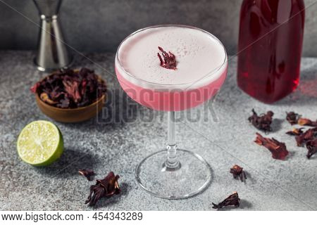 Boozy Refreshing Vodka Hibiscus Pink Cocktail