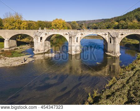 Aerial View Of Kolyu Ficheto Bridge In Byala, Bulgaria