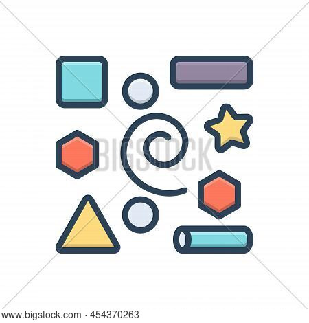 Color Illustration Icon For Elements Inwardness Geometric Mathe-matics Part Piece Graphic Shape