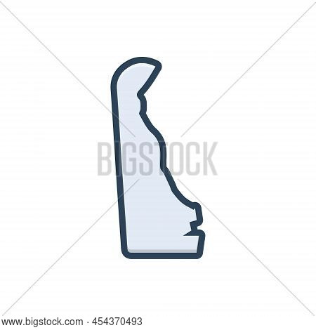 Color Illustration Icon For Dover Cliff Rock-face Scaur Nature Coastline