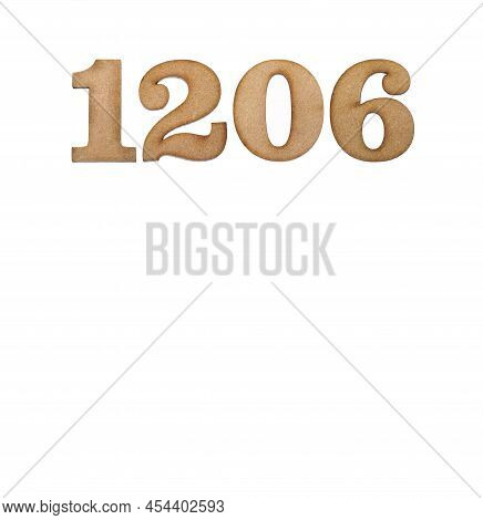 Number 1206 - Piece Of Wood Isolated On White Background