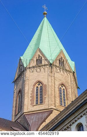 Tower Of The Historic Ludgerus Church In Essen-werden, Germany