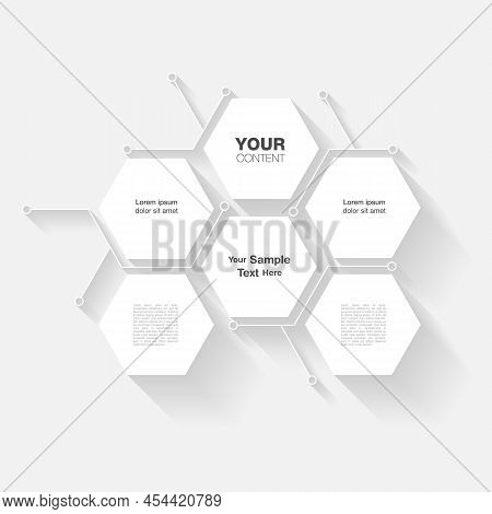 Modern Hexagon Shape Text Box Design With Your Content.