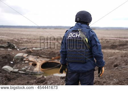 Demining By Troops Of The Territory. Many Mines, Shells, Artillery, Grenades, Fragmentation Grenades