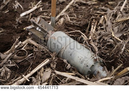 Demining By Troops Of The Territory. Many Mines, Shells, Artillery, Grenades, Fragmentation Grenades