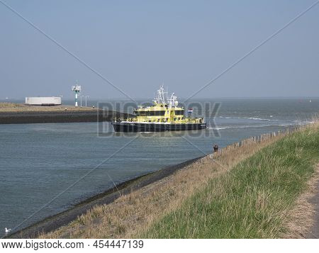 Terneuzen, Netherlands, April 23, 2022, This Vessel Is A Service Vessel Of The Rijkswaterstaat Saili