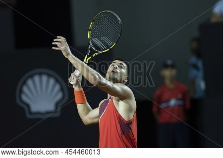 Rio, Brazil - February 14, 2022: Carlos Alcaraz (esp) Plays Against Jaume Antoni Munar Clar (esp) In