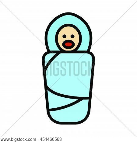 Wrapped Infand Icon. Editable Bold Outline With Color Fill Design. Vector Illustration.