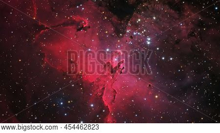 The Eagle Nebula M16 In The Constellation Of Serpens. Elements Of This Picture Furnished By Nasa