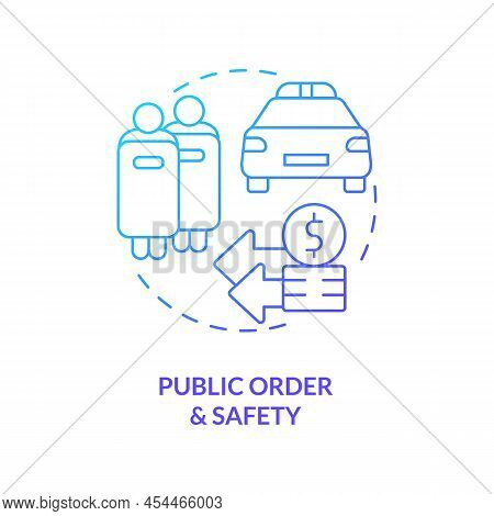 Public Order And Safety Blue Gradient Concept Icon. Police And Protection Services. Expenditures Abs