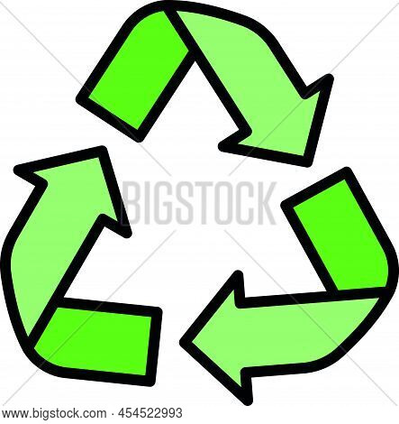 Eco Friendly Alternative Energy Source And Waste Recycling Icon, Concept Green Eco Earth Cartoon Sim