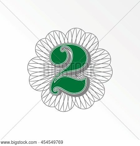 Letter Or Word Number 2 Or Two Dollar America Font In 3d With Line Motif Around Image Graphic Icon L