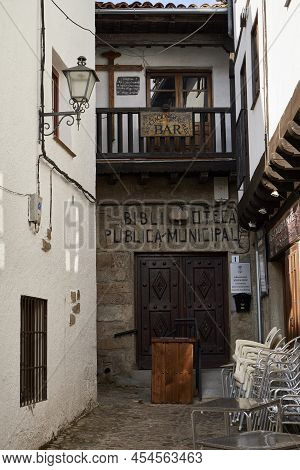 La Alberca (spain), May 3, 2022. Municipal Library. This Town Of Salamanca Was The First In Spain To