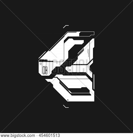 Cyberpunk Futuristic Arrow. Cyber Futuristic Design Element. Cyber Arrow, Pointer, Direction. Digita