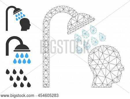 Web Mesh Head Shower Vector Icon, And Original Icons. Flat 2d Model Created From Head Shower Pictogr