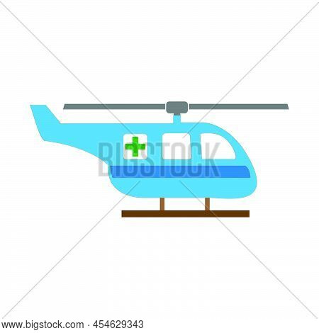 Medical Ambulance Helicopter Icon. On White Background