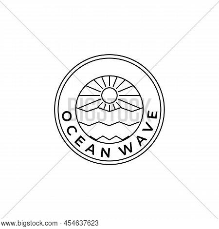 Ocean, Sea Waves Line Art Vector Icons, Symbols Set Illustration Design