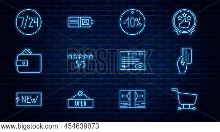 Set Line Shopping Cart, Ten Discount Percent Tag, Consumer Or Customer Product Rating, Wallet Paper 