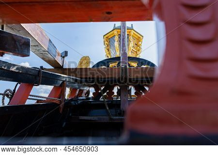 Details And Fragments Of The Replica Of Batavia, The Dutch East Indies Company Historic Voc Cargo Sh