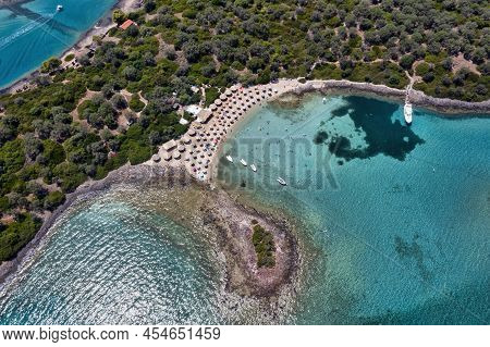 Aerial View Of Lichadonisia Island In North Evia, Greece