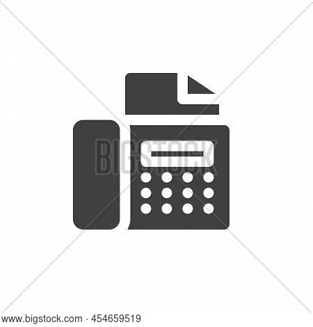 Fax Machine Vector Icon. Filled Flat Sign For Mobile Concept And Web Design. Office Fax Glyph Icon. 