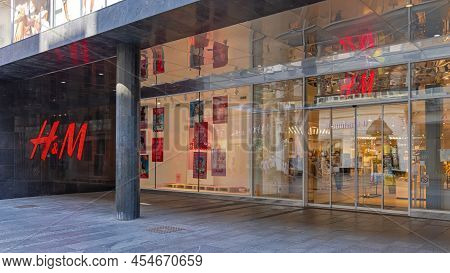 Belgrade, Serbia - August 08, 2021: Hm Hennes And Mauritz Flagship Store At Knez Mihailova Street In