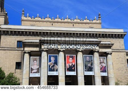 Warsaw, Poland - June 19, 2016: Exterior View Of Drama Theatre (polish: Teatr Dramatyczny) In Warsaw
