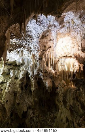 Beautiful View Of The Frasassi Caves, Grotte Di Frasassi, A Huge Karst Cave System In Italy.
