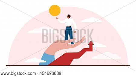Leadership Concept. Manager Leading A Workteam. Strategy