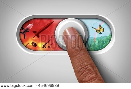 Turn Off War With Diplomacy As Missile Bombs Exploding In A Conflict With A Swithch From Fighting To