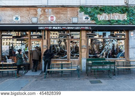 Brussels Old Town, Brussels Capital Region - Belgium - 12 06 2019 Flemish People Looking At The Faca