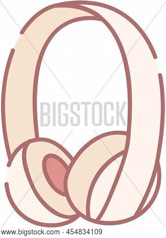 Smart Device For Music, Sports, Relaxation, Speak And Meditation. Cartoon Style Headhones. Computer 