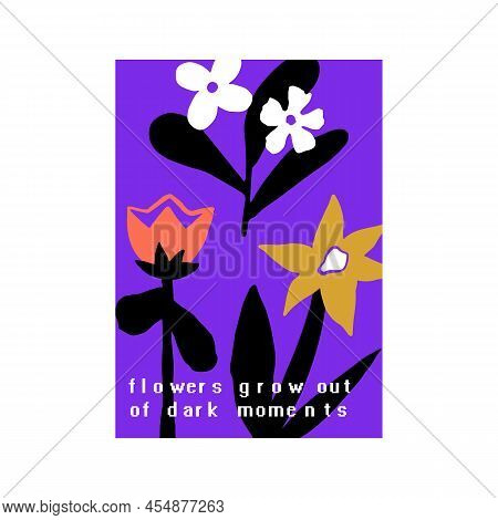 Colorful Abstract Scandinavian Floral Shapes Poster Design For Art And Music Event
