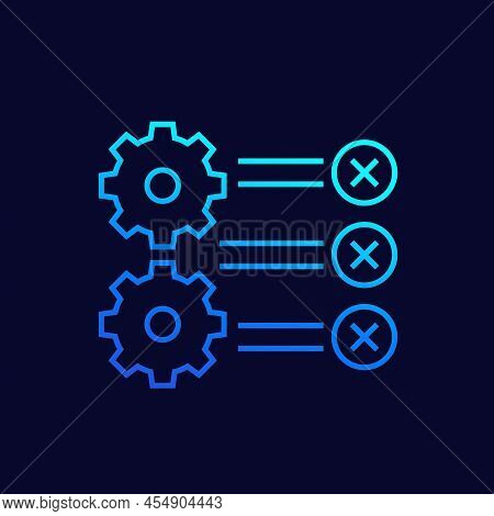 Errors In Process Line Vector Icon For Web