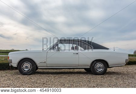 Brummen, Province Gelderland, The Netherlands, 12.03.2022, Side View Of Retro Opel Commodore 2.5s Fr