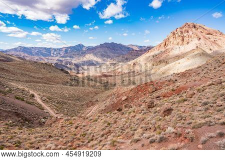 Beautiful Mountains In Death Valley National Park Along The Rugged Off-road Trail Called Titus Canyo