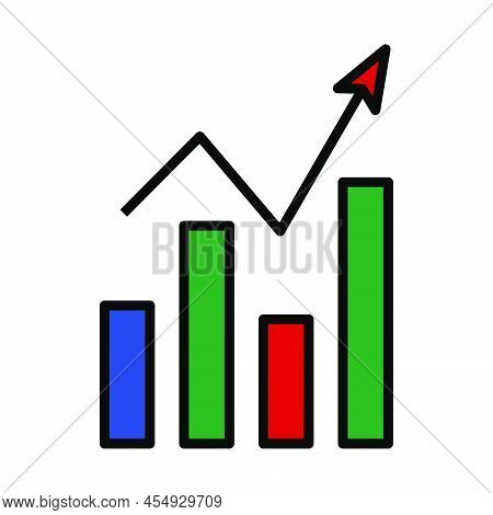 Analytics Chart Icon. Editable Bold Outline With Color Fill Design. Vector Illustration.