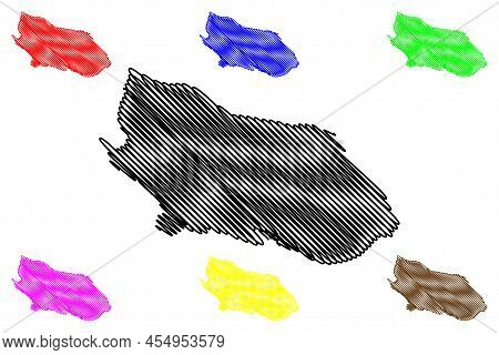 Sheppey Island (united Kingdom Of Great Britain And Northern Ireland, England) Map Vector Illustrati