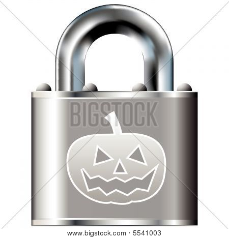 Halloween KÃ¼rbis auf sichere Sperre