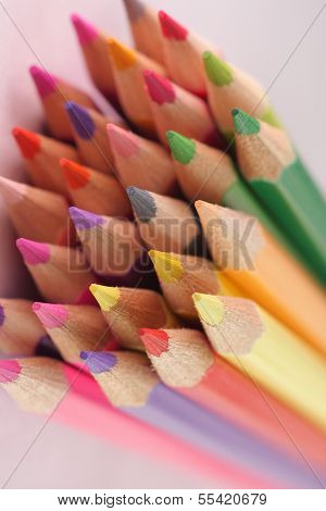 Assorted Colored Pencils isolated in a white background