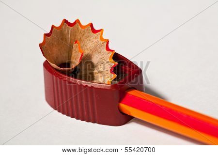 Pencil, Sharpener and Wood Shavings