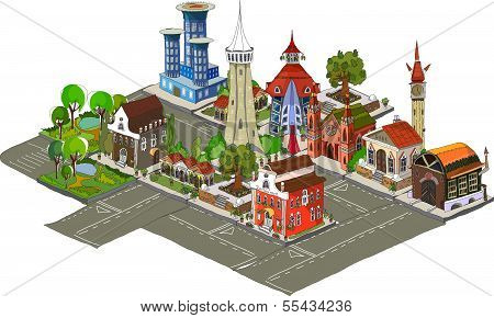 City 3D icons collection