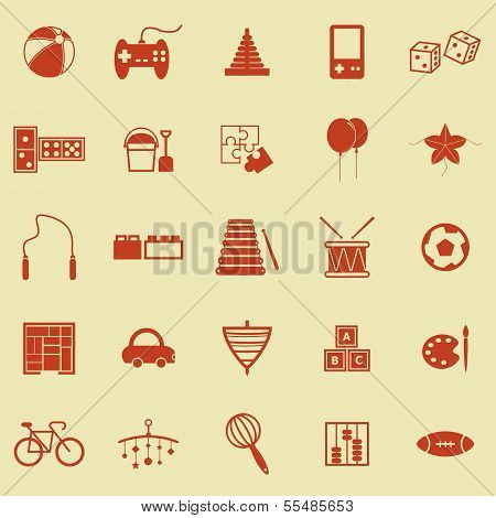 Toy Color Icons On Yellow Background