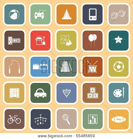 Toy Flat Icons On Orange Background