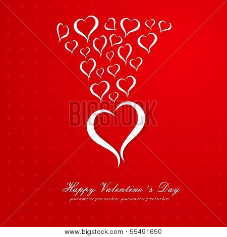 Happy Valentine's Day lettering Greeting Card on red