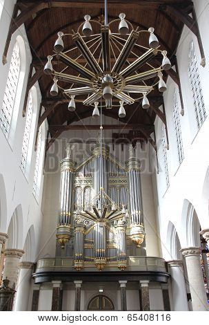 Protestant Church - Oude Kerk In City Delft, Netherlands